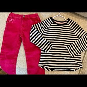4t Pink jeans & stripe shirt